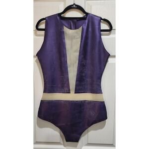 Metallic Purple Latex Bodysuit M/L